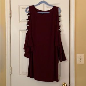 Burgandy and Rhinestone Dress